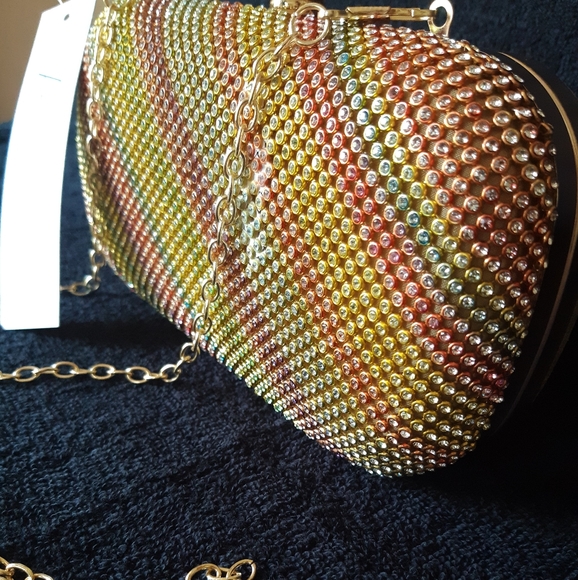 Alessia Rainbow Convertible Clutch/ Crossbody Purse - Picture 2 of 4